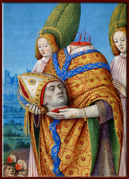 Святой Дионисий. Иллюстрация из "Часослова Карла VIII", 1475-1500