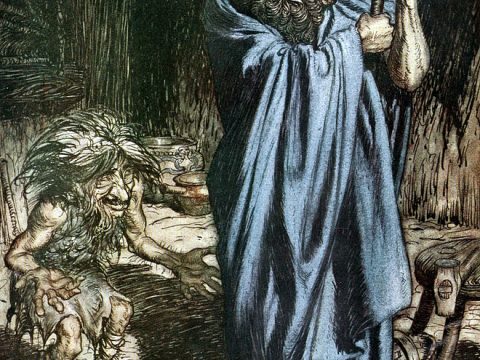 Артур Рэкхем, иллюстрация к тетралогии Р. Вагнера "Кольцо Нибелунга" (148 поклонений Одину)