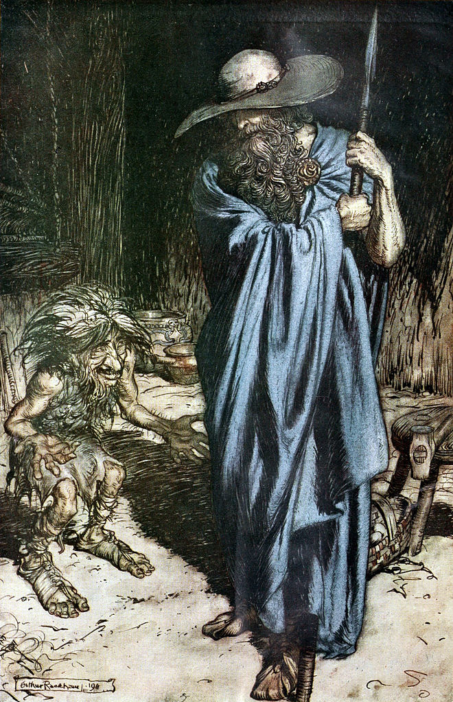 Артур Рэкхем, иллюстрация к тетралогии Р. Вагнера "Кольцо Нибелунга" (148 поклонений Одину)